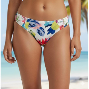 Palma Low-Rise Bikini Bottom in White Floral